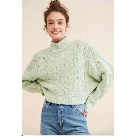 Free People Sweaters - Free People Merry Go Round Crop Sweater Turtleneck #V00